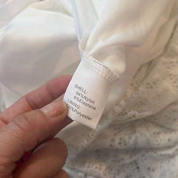 HomRain Elegant Lace Floral Wedding Guest Off The Shoulder High Low Dress - Picture 11 of 16